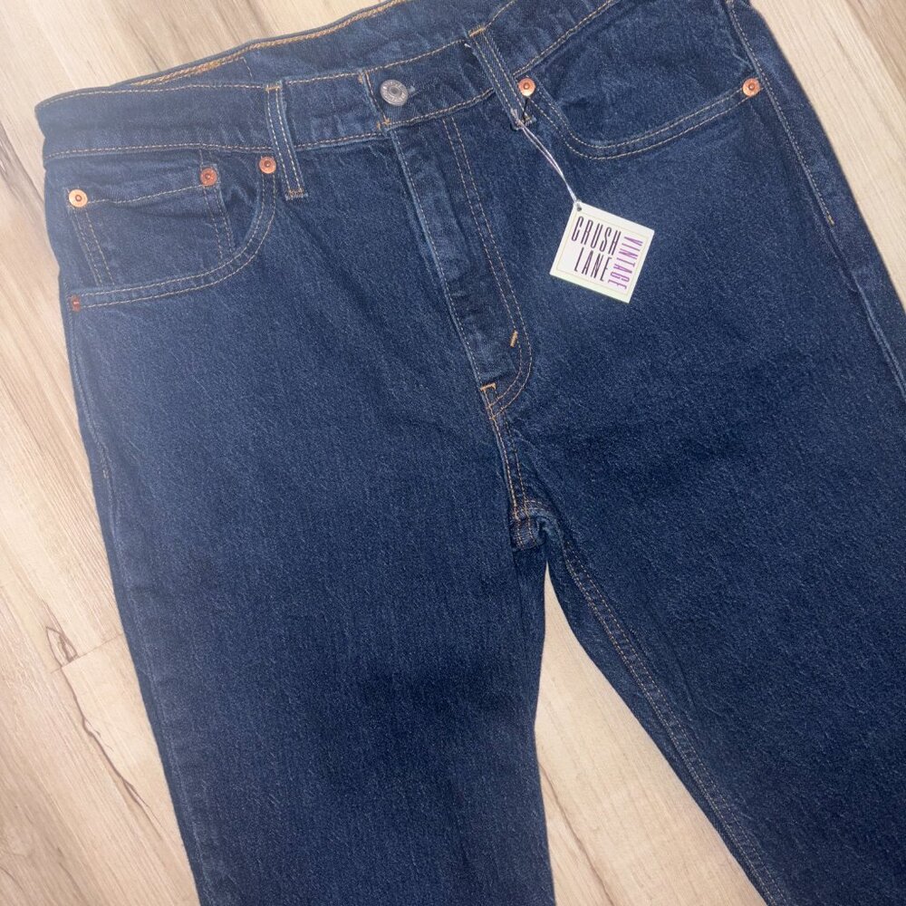 Vintage Levi Strauss Dark Wash 516 Zipper Fly Jeans 32" x 30" - Picture 8 of 9